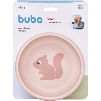 BUBA BOWL SILICONE C/VENTOSA CLOUDY ROSA 350ML (+6)