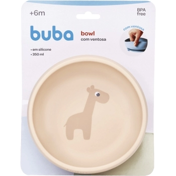 BUBA BOWL SILICONE C/VENTOSA CLOUDY BEGE 350ML (+6)