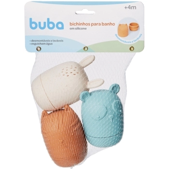 BUBA BICHINHOS PARA BANHO EM SILICONE 3UN (+ 4M)