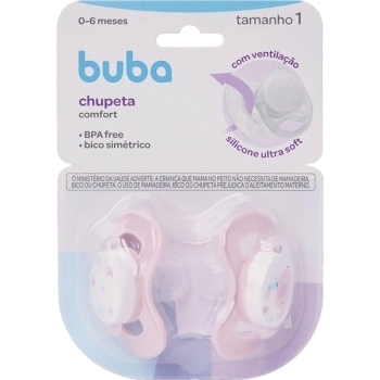 BUBA KIT CHUPETA COMFORT Nº1 ELEFANTE ROSA