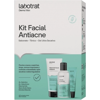 KIT FACIAL ANTIACNE DERMO SKIN (SABONETE/TONICO/GEL SECATIVO) LABOTRAT