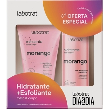 KIT HIDRATANTE+ESFOLIANTE ROSTO E CORPO MORANGO LABOTRAT