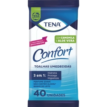 TENA CONFORT TOALHA UMED 3X1 CAMOMILA E ALOE VERA MINI 40UND ESSITY