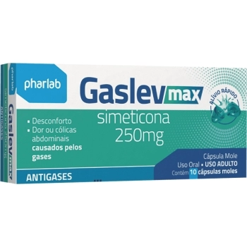 GASLEV MAX 250MG 10CPS GEL PHARLAB