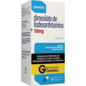 G.DIMESILATO DE LISDEXANFETAMINA 50MG 30CPS PHARLAB
