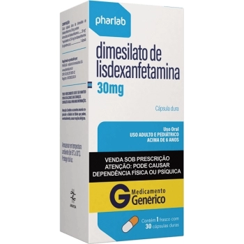 G.DIMESILATO DE LISDEXANFETAMINA 30MG 30CPS PHARLAB