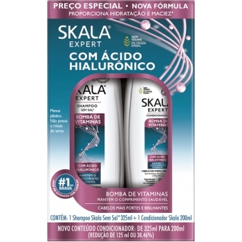 SKALA KIT SH+COND BOMBA VITAMINAS COM ACIDO HIALURONICO 325/200ML