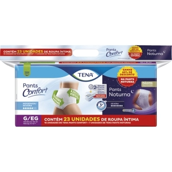 ROUPA INTIMA KIT TENA PANTS CONFORT C/16 + TENA PANTS NOTURNA C/7 G/EG