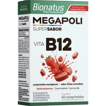 MEGAPOLI VITA B12 FRUTAS VERMELHAS 60CPR MASTIGAVEIS BIONATUS
