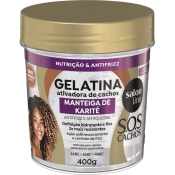 SOS CACHOS GELATINA ATIVADORA DE CACHOS MANTEIGA KARITE 400GR SALON LINE