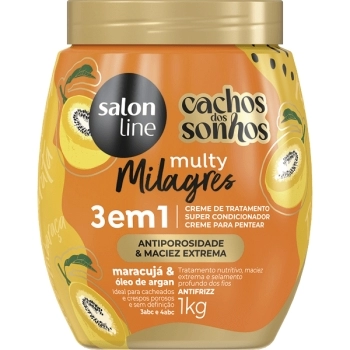 CACHOS DOS SONHOS CREME PENTEAR MULTY MILAGRES 3X1 MARACUJA 1KG SALON LINE