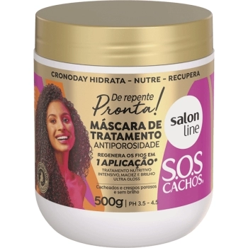 SOS CACHOS MASCARA ANTIPOROSIDADE DE REPENTE PRONTA 500GR SALON LINE