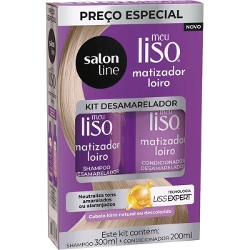 MEU LISO KIT SHAMP/CONDIC MATIZADOR LOIRO 300ML SALON LINE
