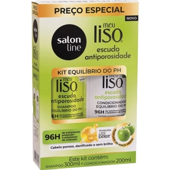 MEU LISO KIT SHAMP/CONDIC ESCUDO ANTIPOROSIDADE 300ML SALON LINE