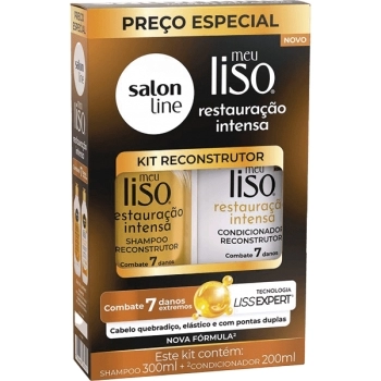 MEU LISO KIT SHAMP/CONDIC RESTAURACAO INTENSA 300ML SALON LINE
