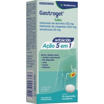GASTROGEL TABS 20CPR MASTIGAVEIS MEDQUIMICA