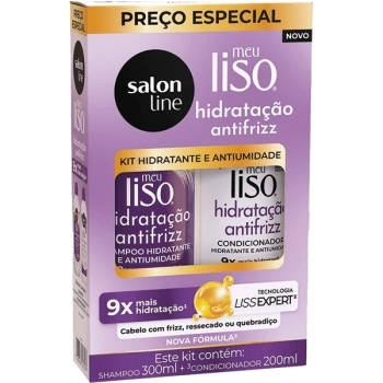 MEU LISO KIT SHAMP/CONDIC HIDRATACAO ANTIFRIZZ 300ML SALON LINE
