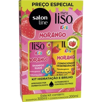 MEU LISO KIDS KIT SHAMP/CONDIC MORANGO 300ML SALON LINE