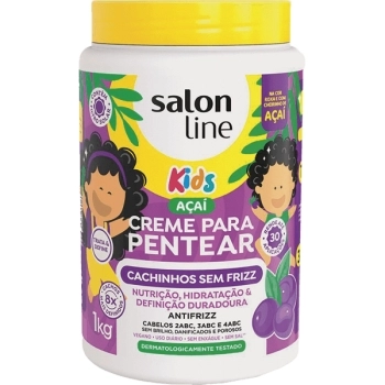 CREME PENTEAR KIDS CACHINHOS SEM FRIZZ ACAI 1KG SALON LINE