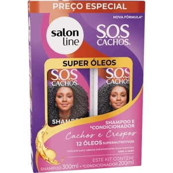 SOS CACHOS KIT SHAMP/CONDIC SUPER OLEOS 300ML SALON LINE
