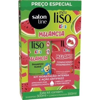 MEU LISO KIDS KIT SHAMP/CONDIC MELANCIA 300ML SALON LINE