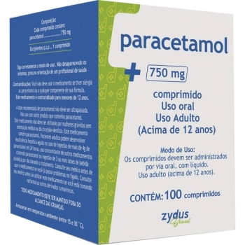 PARACETAMOL 750MG 100CPR 10X10 ZYDUS