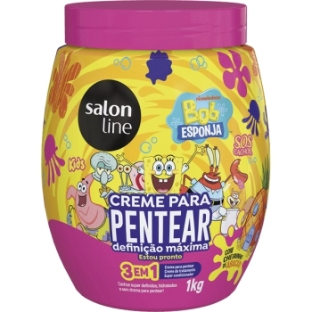 SOS CACHOS CREME PENTEAR KIDS DEFINICAO MAXIMA BOB ESPONJA 1KG SALON LINE