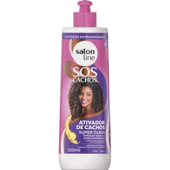 SOS CACHOS ATIVADOR CACHOS SUPER OLEOS 500ML SALON LINE