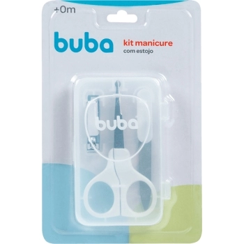BUBA KIT MANICURE BRANCO C/ESTOJO (CORTADOR, LIXA E TESOURA)