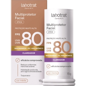 MULTIPROTETOR FACIAL STICK FPS80 CLAREADOR COR BEGE MEDIO 15G LABOTRAT