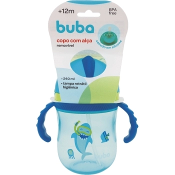 BUBA COPO C/ALCA TUBARAO AZUL 240ML