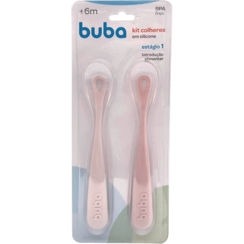 BUBA KIT COLHER EM SILICONE 2UN ROSA