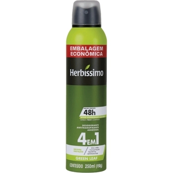 DESODORANTE AER GREEN LEAF 4X1 48HRS 250ML HERBISSIMO