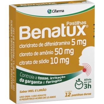 BENATUX PASTILHAS MEL E LIMAO C/12 CIFARMA