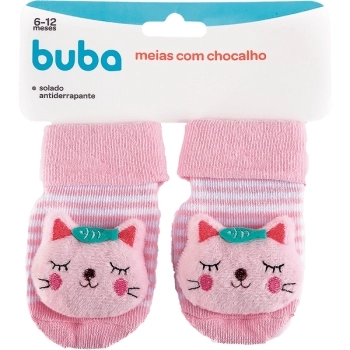 BUBA MEIA ANTIDERRAPANTE C/CHOCALHO ELEFANTINHO 6-12MESES