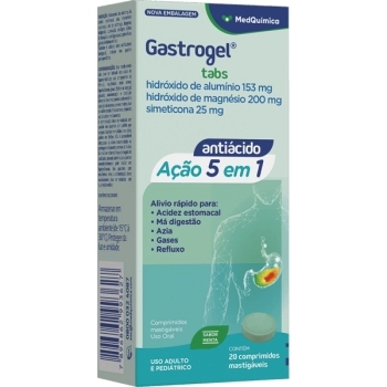 GASTROGEL TABS MENTA 20CPR MASTIGAVEIS MEDQUIMICA