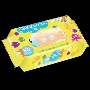 CLEAN BABY TOALHA UMED 100UND (19X13CM) WIPEX