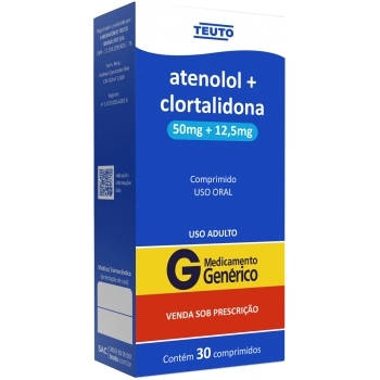 G.ATENOLOL+CLORTAL 100+25MG 30CPR TEUTO