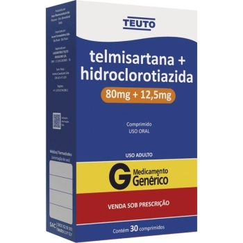 G.TELMISARTANA+HIDROCLOROTIAZIDA 80+12,5MG 30CPR TEUTO