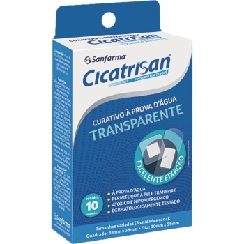 CICATRISAN CURATIVO TRANSPARENTE A PROVA D\'AGUA 10UND SANFARMA