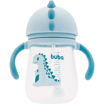 BUBA COPO CANUDO DISPOSITIVO C/ALCA DINO AZUL 240ML