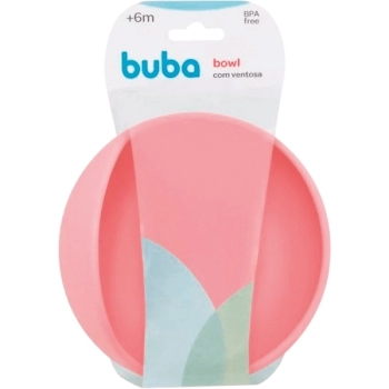 BUBA BOWL SILICONE C/VENTOSA ROSA 350ML (+6)