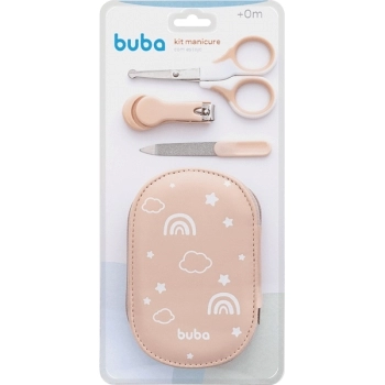 BUBA KIT MANICURE C/ESTOJO ROSA (CORTADOR, LIXA E TESOURA)