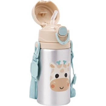 BUBA GARRAFINHA ALUMINIO C/CANUDO ZOO GIRAFA 450ML ( +3)