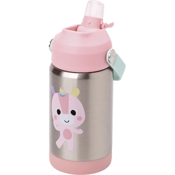 BUBA COPO PAREDE DUPLA C/CANUDO ZOO UNICORNIO 360ML ( 3+ )