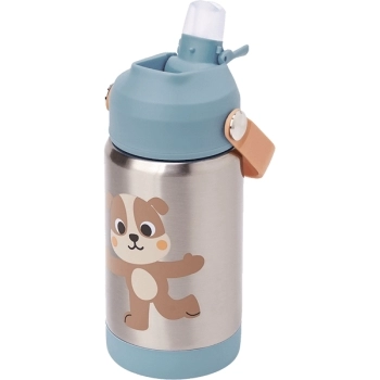 BUBA COPO PAREDE DUPLA C/CANUDO ZOO CACHORRO 360ML ( 3+ )