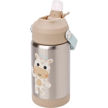 BUBA COPO PAREDE DUPLA C/CANUDO ZOO GIRAFA 360ML ( 3+ )