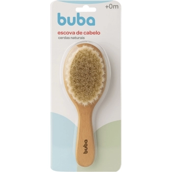 BUBA ESCOVA CABELO EM MADEIRA C/CERDAS NATURAIS (+ 0M)