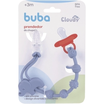 BUBA PRENDEDOR DE CHUPETA SILICONE CLOUDY ELEFANTE