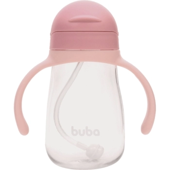 BUBA COPO CANUDO DISPOSITIVO C/ALCA COROA ONCA ROSA 240ML